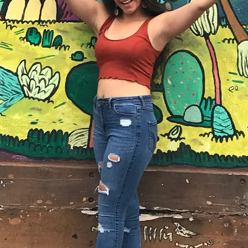 Maroon/Brownish Crop Top